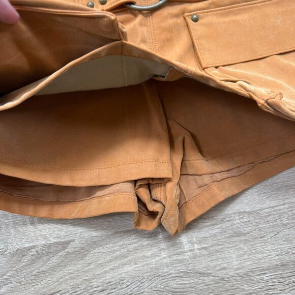 New Free People Micro Mini Suede Skort Low Rise We The Free Brown Stud Western 4 - Picture 5 of 11